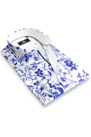 Circle of Gentlemen Manuel allover print overhemd in stretch kwaliteit