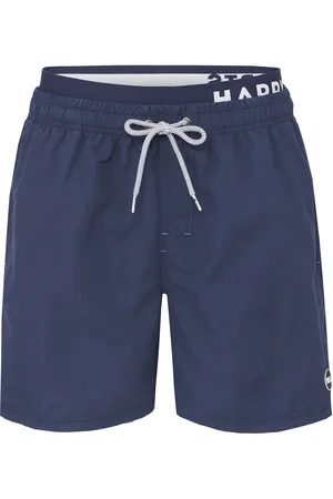 HAPPY SHORTS Heren zwemshort dubbele waistband effen donker