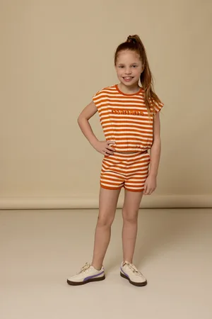 LOOXS Revolution Sweat short gestreept voor meisjes in de kleur
