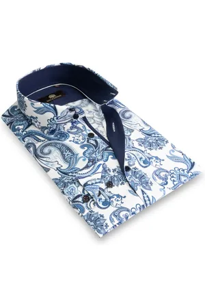Circle of Gentlemen Mika allover print overhemd in stretch kwaliteit