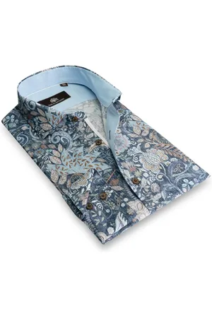 Circle of Gentlemen Menno allover print overhemd met contrastdetails 100% co