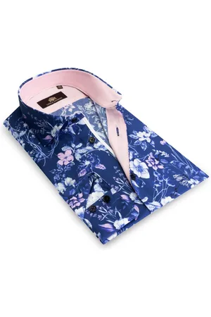 Circle of Gentlemen Marcus allover print overhemd in stretch kwaliteit