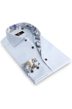 Circle of Gentlemen Melvin effen overhemd met contrast details 100% co
