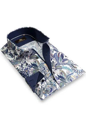 Circle of Gentlemen Nordin allover print overhemd in stretch kwaliteit