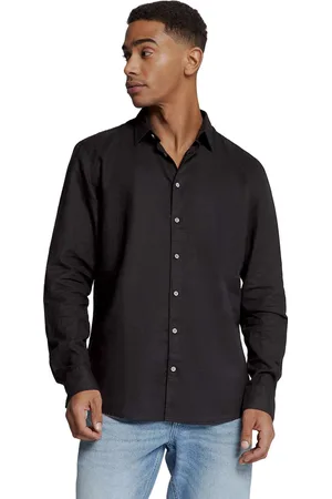 No Excess Shirt solid with linen black