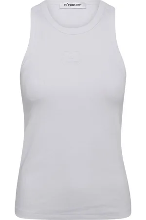 Co`Couture Saharacc embroidery tank top white