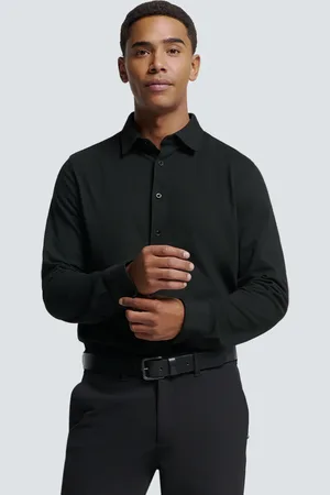 No Excess Heren jersey pique overhemd n4186 020 black