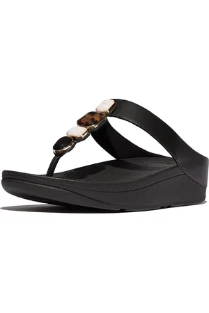 FitFlop Fino multi-stone leather toe-post sandals