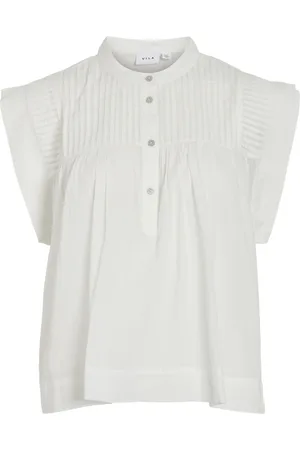 VILA Vikatinka s/l short shirt 141052 snow white