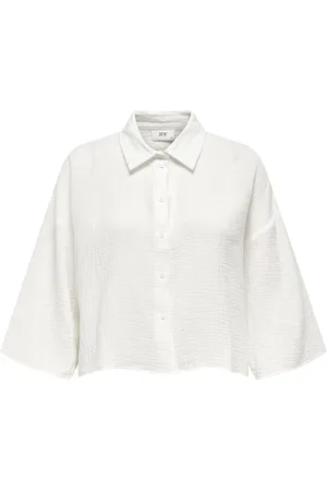 JACQUELINE DE YONG Theis life 3/4 crop shirt wvn no 15307159 cloud dancer