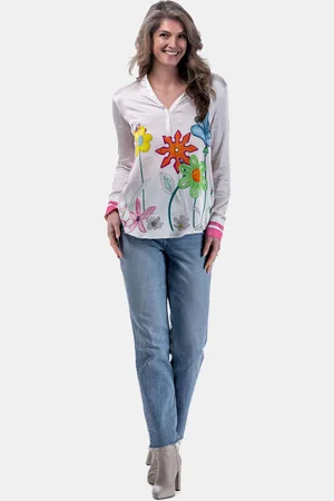 MUCHO GUSTO ® blouse monza getekende bloem elegantie