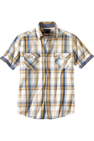 Atlas For Men Heren geruit poplin overhemd