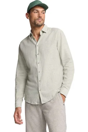No Excess Shirt verical small stripes with li green