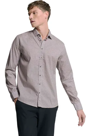 No Excess Shirt stretch allover printed mauve