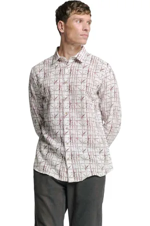 No Excess Shirt allover printed with linen mauve