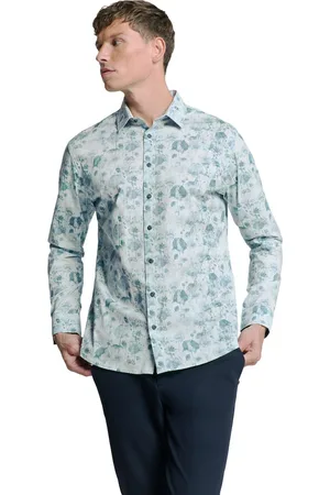 No Excess Shirt stretch allover printed chalk