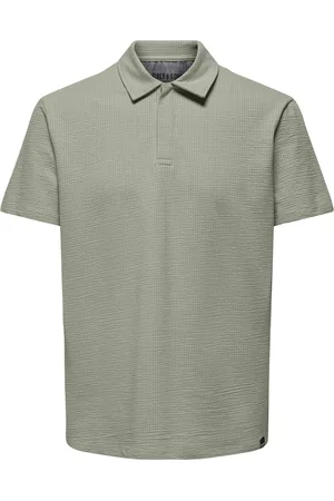 Only & Sons Onskian reg seersucker ss polo olijf