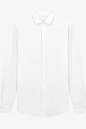 Van Harper Linnen shirt sh105 - white heren overhemd lange mouw