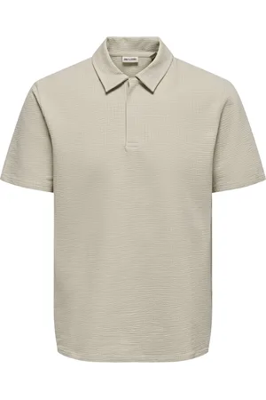 Only & Sons Onskian reg seersucker ss polo beige