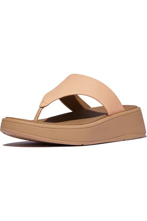 FitFlop F-mode leather flatform toe-post sandals