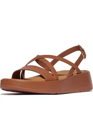 FitFlop F-mode leather flatform strappy back-strap sandals