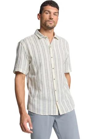 No Excess Shirt short sleeve vertical dobby s offwhite