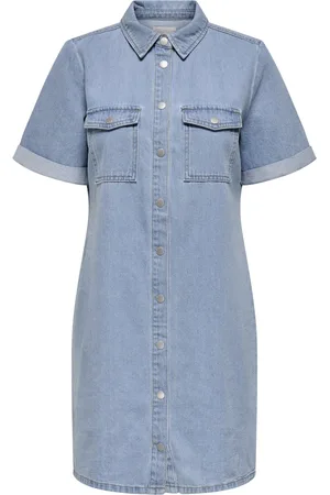JACQUELINE DE YONG Esmee ss button dress lbd dnm 15348685 light blue
