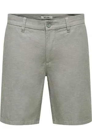 Only & Sons Onsmark 0011 cotton linen shorts no 22024940 castor gray