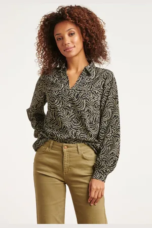 Smashed Lemon 23508 dames semi fitted blouse met knoopsluiting |