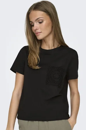 JACQUELINE DE YONG Jdyselma s/s crochet pocket top jrs
