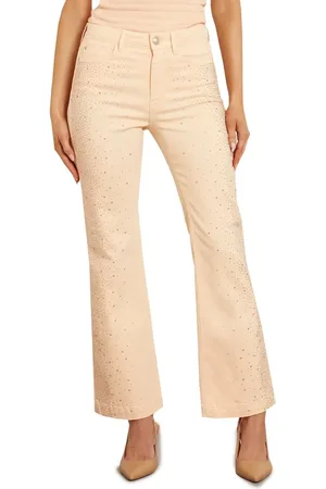 Guess Beige broek met wijde pijpen