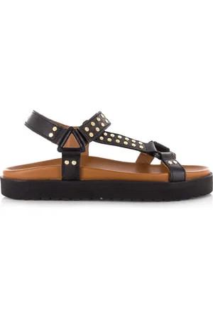 DWRS Dwrs kodiak leren sandalen met studs platte sandalen dames
