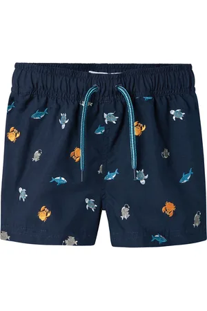NAME IT Jongens zwemshorts nmmzoo zeedieren print donkerblauw