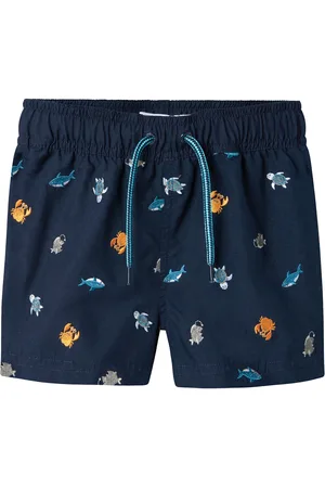 NAME IT Jongens zwemshorts nmmzoo zeedieren print donkerblauw