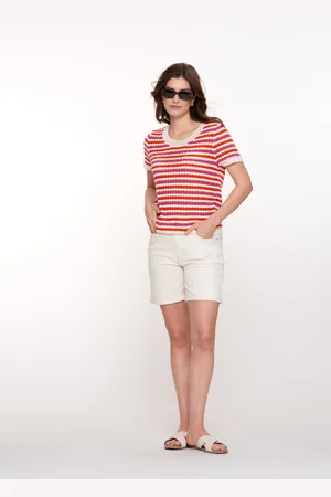 Geisha 51314-10 718 jeans shorts ecru raw
