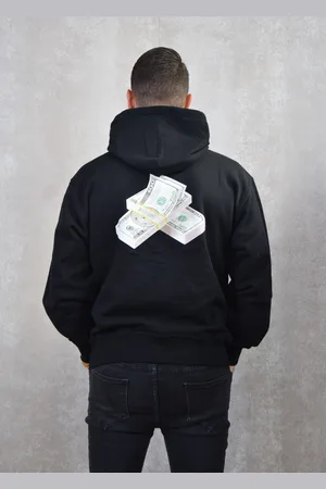 baron filou Cash stack oversized backprint hoodie chenille