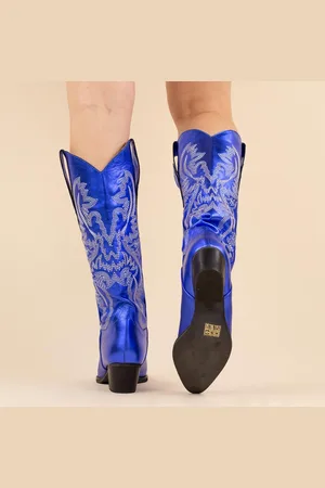 DWRS Cowboyboots 271179 tulsa kobalt metallic dames maat: leer