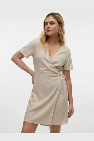 VERO MODA Vmmymilo s/s short wrap dress wvn g