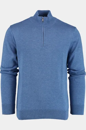 Bos Bright Blue Pullover met halve rits in kobalt 302/8159