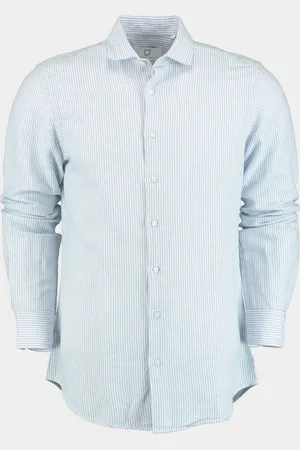 Born with Appetite Casual hemd lange mouw curtis li-co shirt fine strip 25107cu03/220 french blue