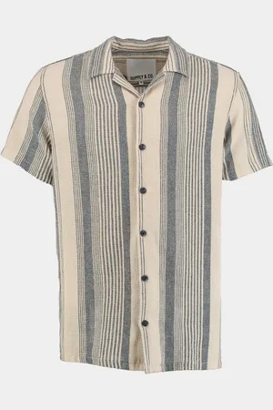 SUPPLY & CO Casual hemd korte mouw raff shirt ss stripe structur 25107ra19/190 pebble