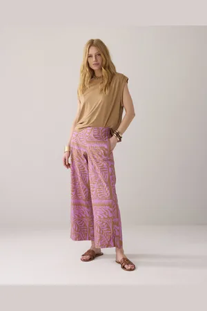Summum Woman 4s2824-12223 557 trousers two tone print cyclaam