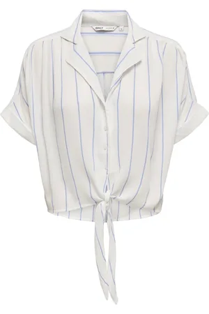 ONLY Onlpaula life s/s tie shirt wvn noo 15281497 wide blue bonnet stripe