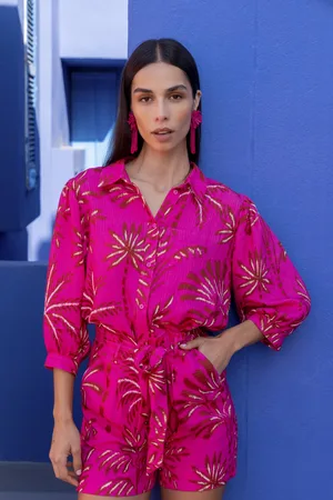 Geisha 53488-20 445 blouse fuchsia/off-white