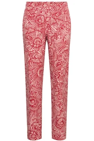 &Co Woman &co women broek possie flower stone red multi