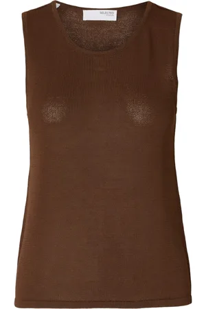 SELECTED Slfmoon sus sl knit top b 16093769 chestnut