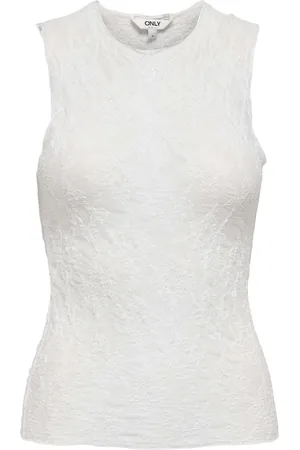 ONLY Onljoanne s/l o-neck top ox wvn cloud dancer