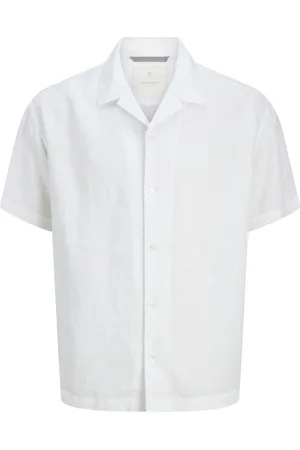 JACK & JONES Jprcclawrence linen resort ss shir off-white