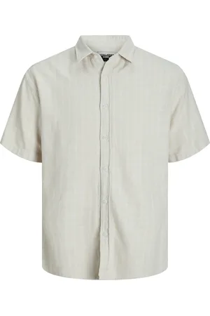 JACK & JONES Jcojoshua structure shirt ss beige