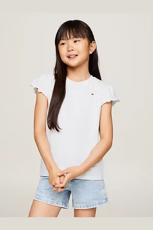 Tommy Hilfiger Slim fit T-shirt met ruches
